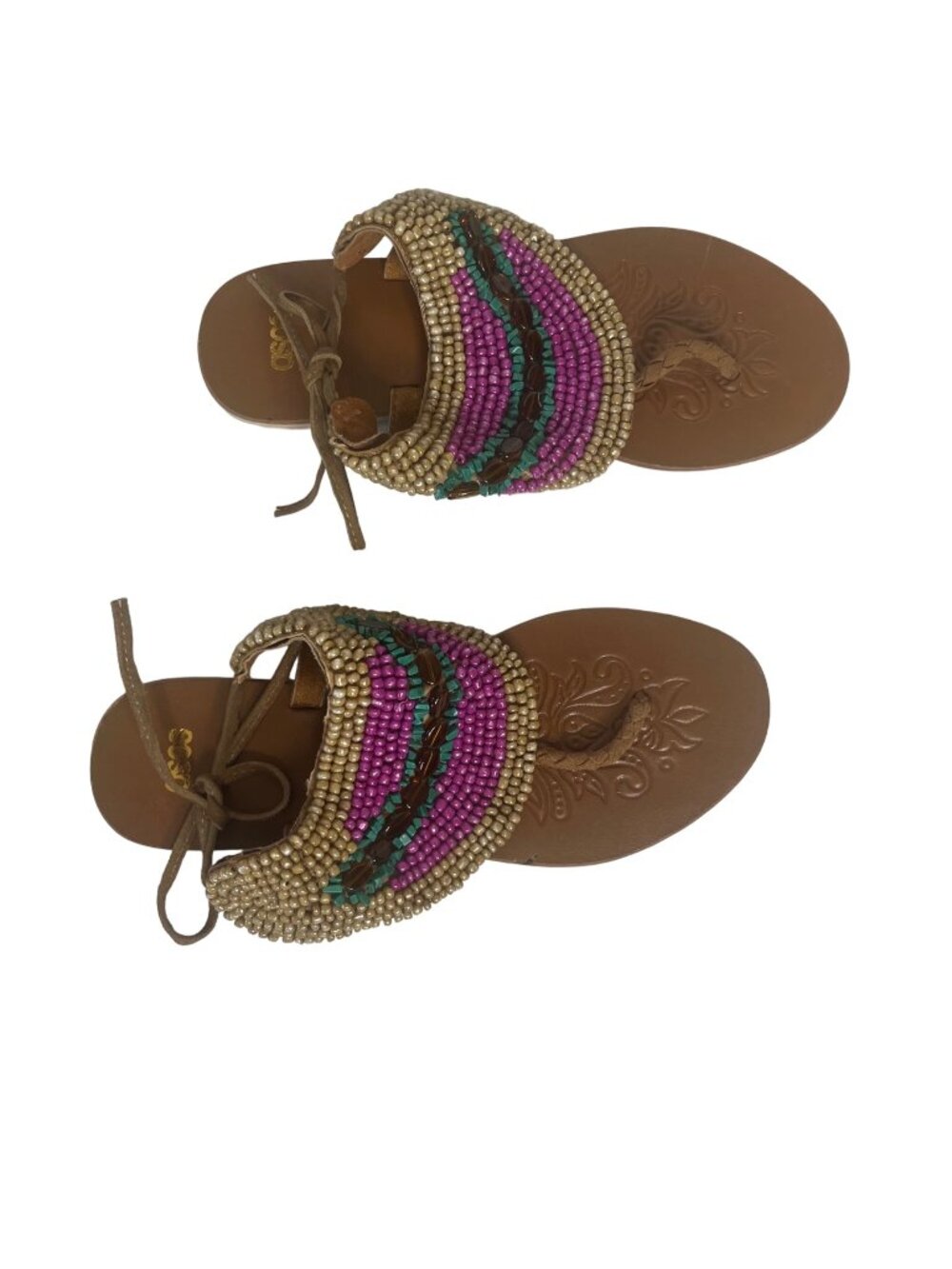 Asos Womens Sandals Beaded Size 3/36 Summer Hippie Festival
